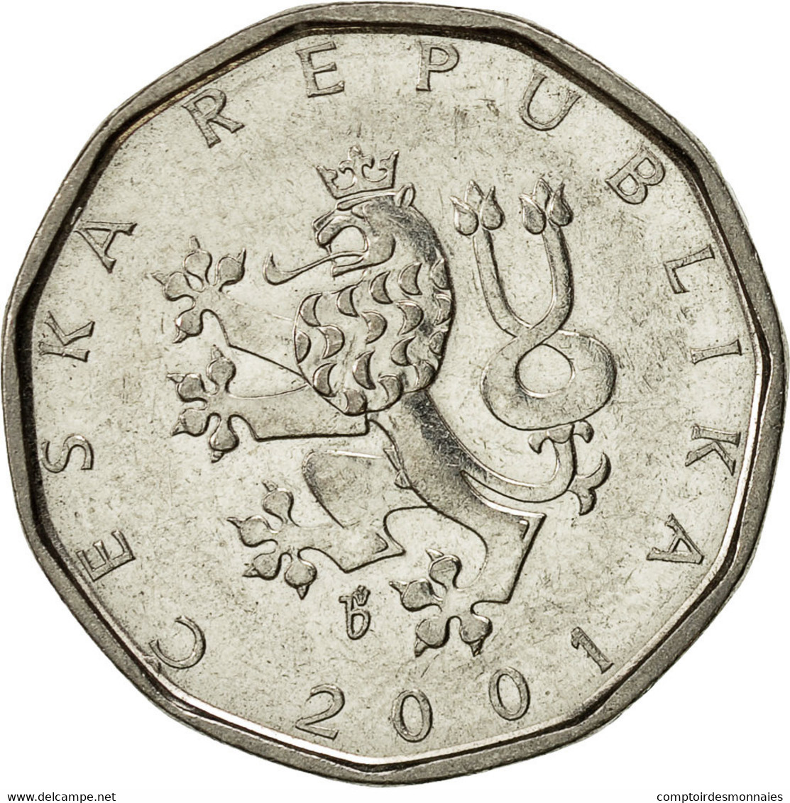 Monnaie, République Tchèque, 2 Koruny, 2001, SUP, Nickel Plated Steel, KM:9 - Tsjechië