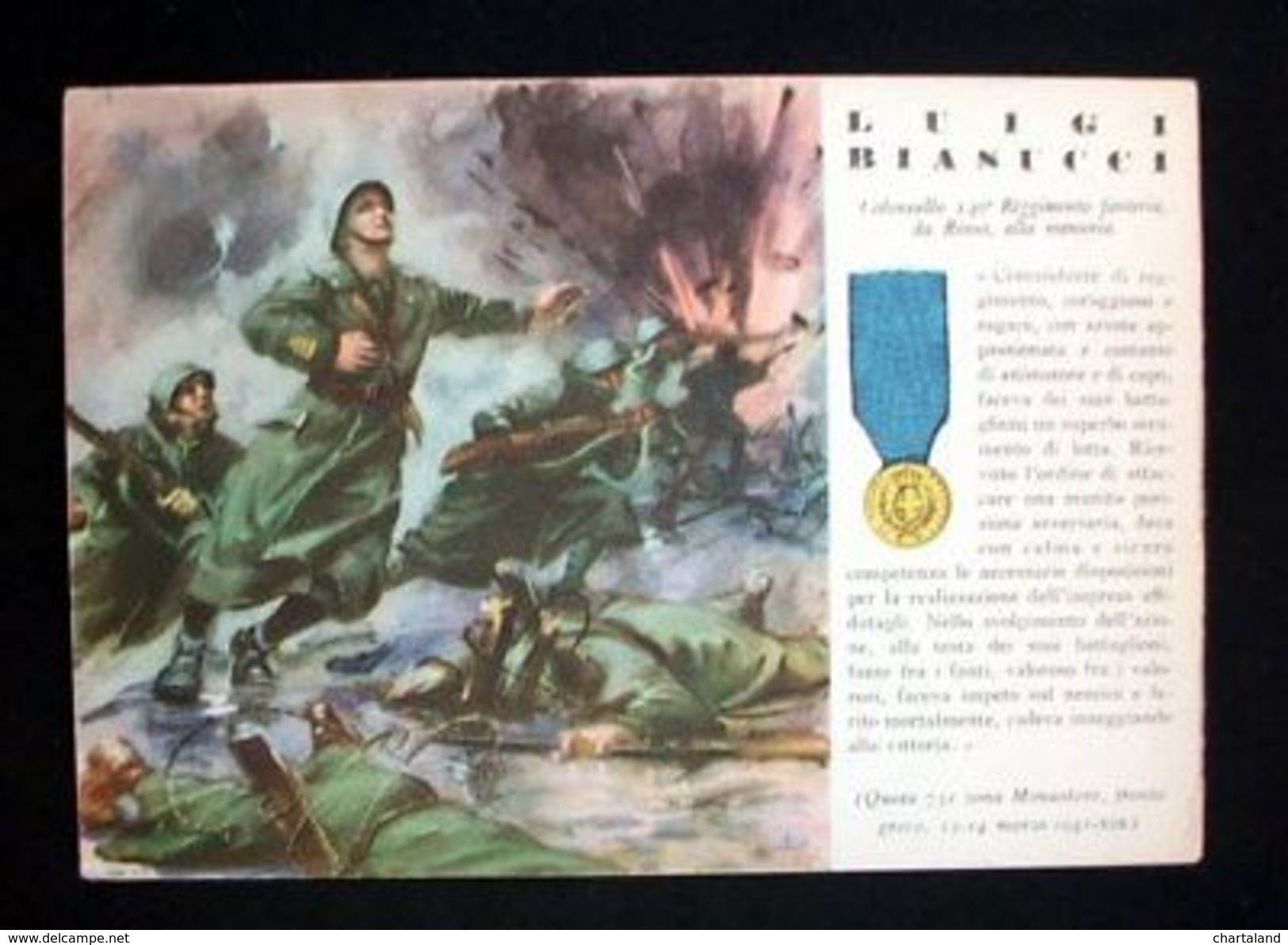 WWII Cartolina - Medaglie D' Oro Guerra 1941 Biasucci - Autres & Non Classés