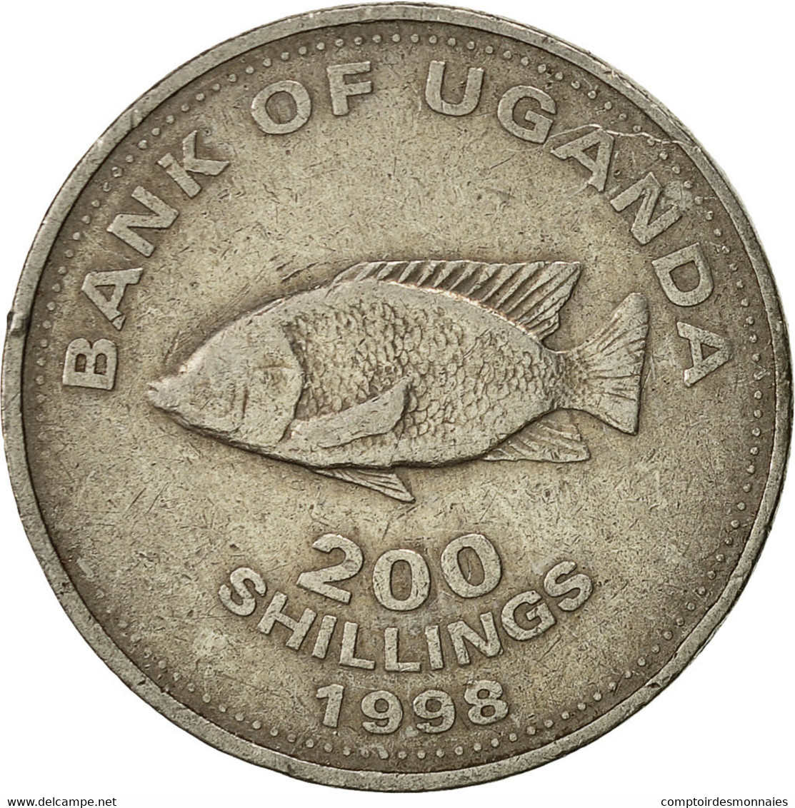 Monnaie, Uganda, 200 Shillings, 1998, Royal Canadian Mint, TTB, Copper-nickel - Uganda