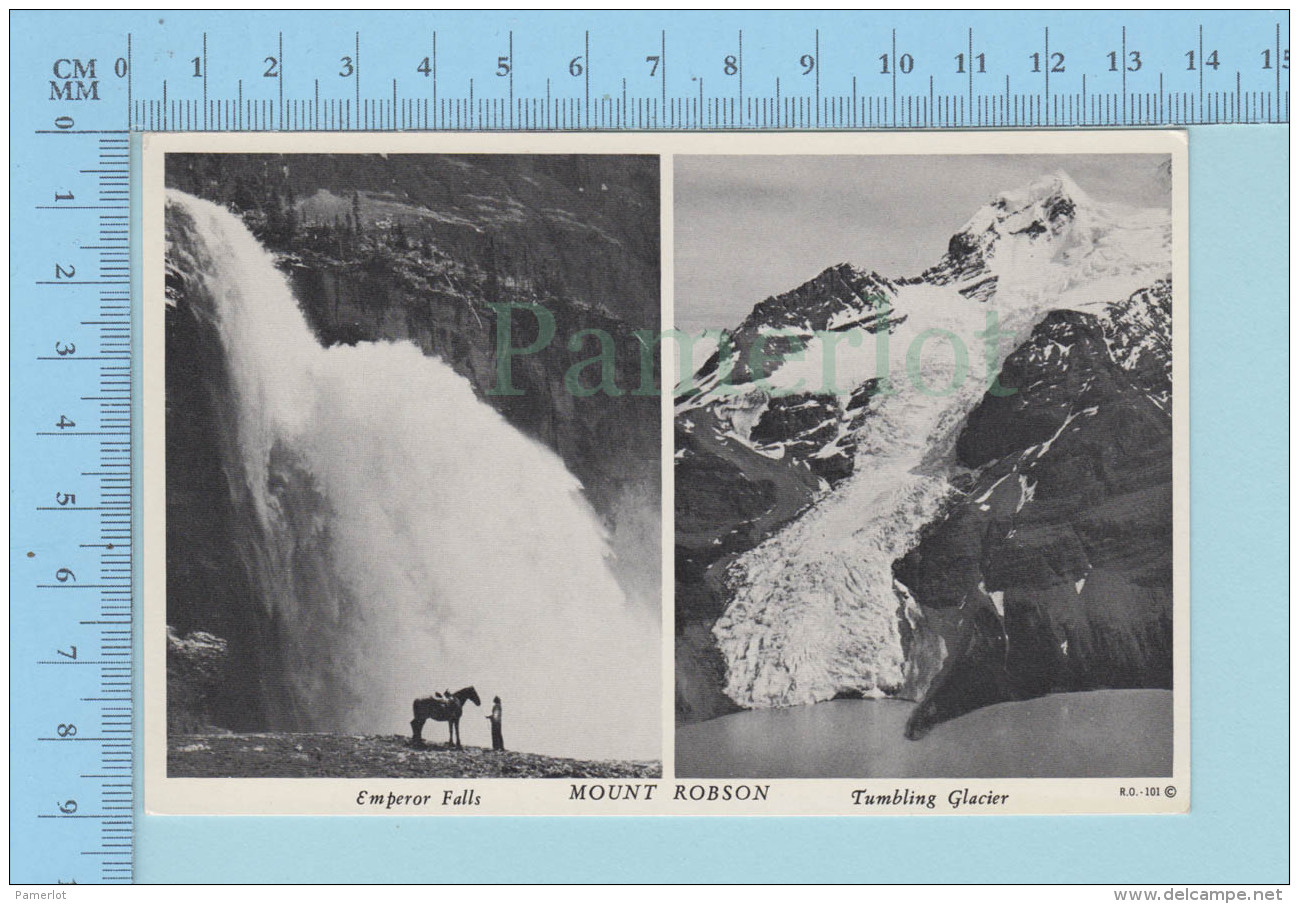 Jasper Alberta Canada  - Twin View  Emperor Falls &amp; Tumbling Glacier - Postcard Carte Postale - Jasper