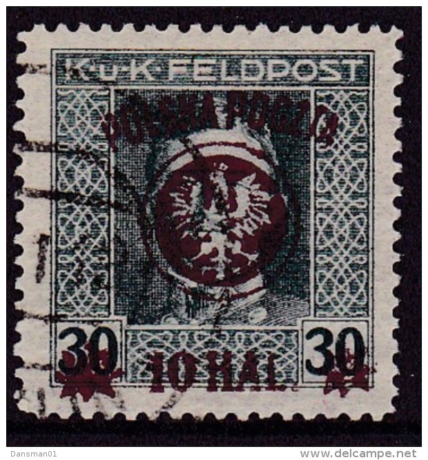 POLAND 1918 Lublin Violet Overprint Fi 22b Used - Oblitérés