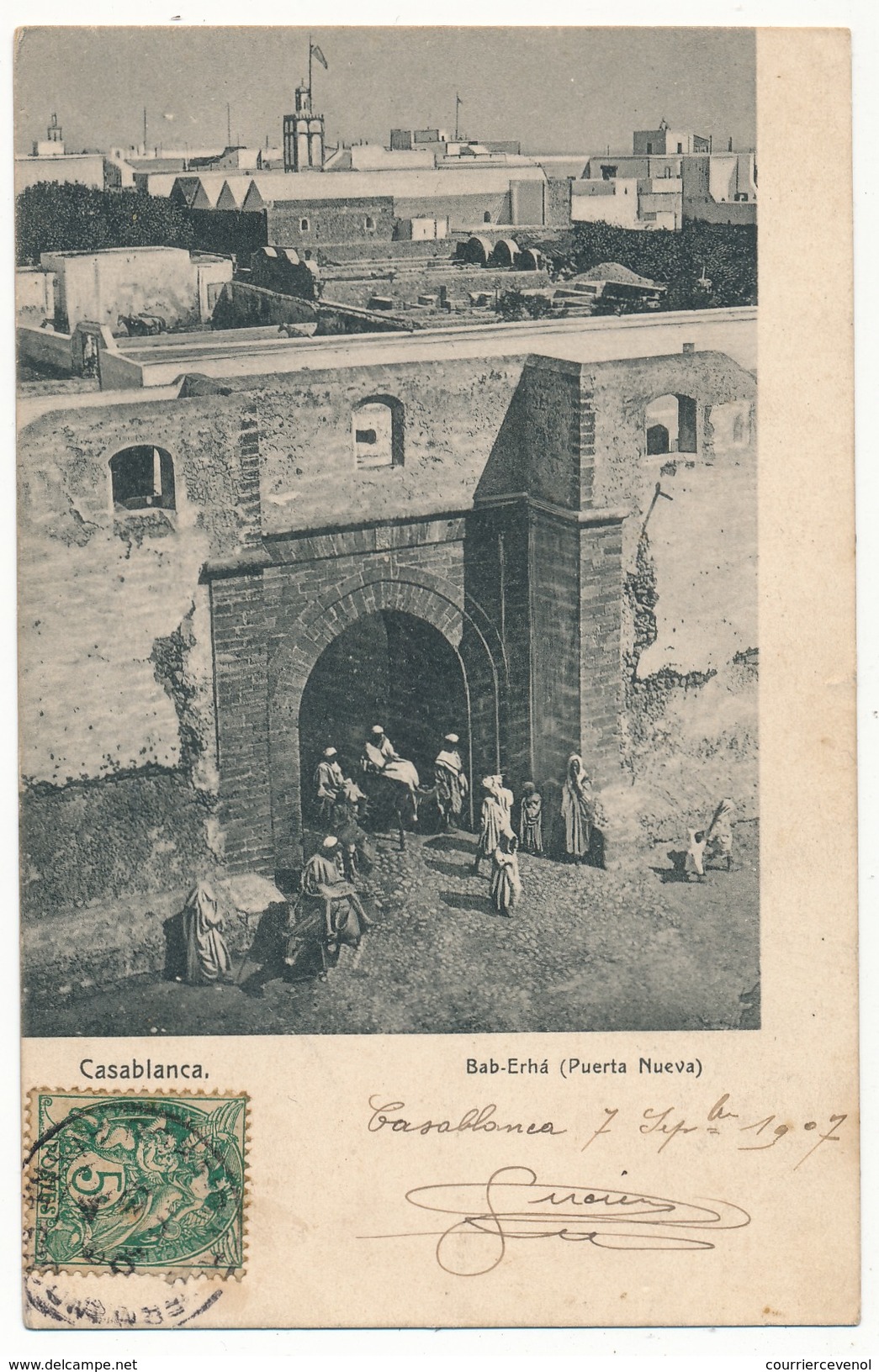 6 CPA - Campagne du MAROC - Casablanca + Ber Rechid : Grande mosquée, Petit Sokko, La Poste ...