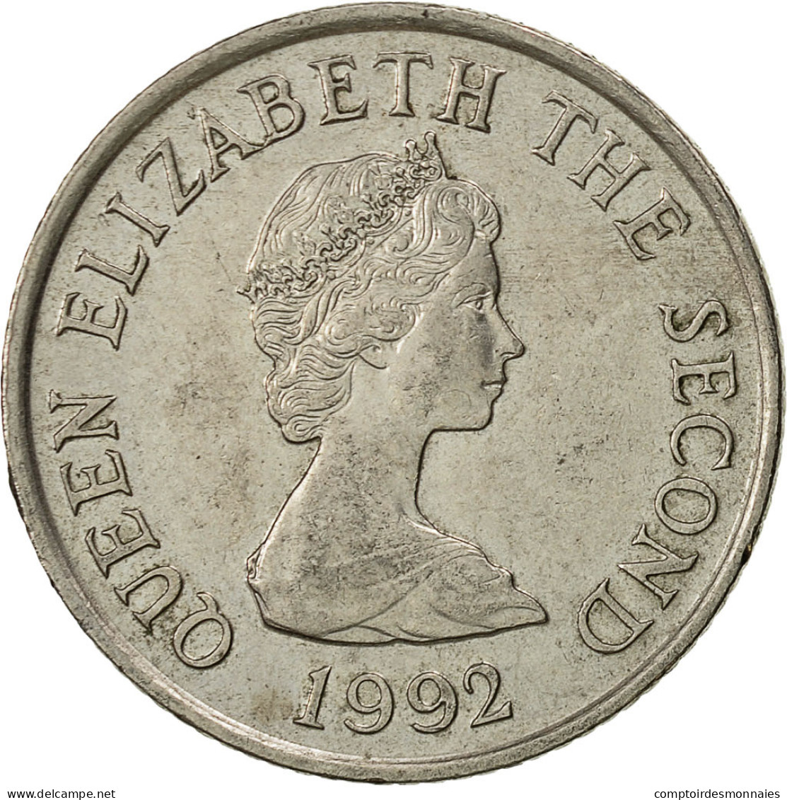 Monnaie, Jersey, Elizabeth II, 10 Pence, 1992, TTB, Copper-nickel, KM:57.2 - Jersey