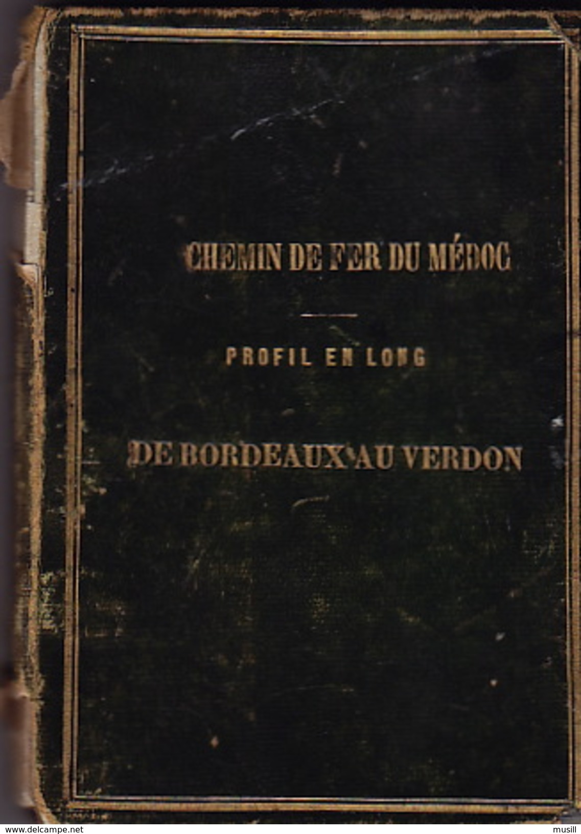 Chemin De Fer Du Médoc. Profil En Long De Bordeaux Au Verdon. Vers 1865. - Chemin De Fer