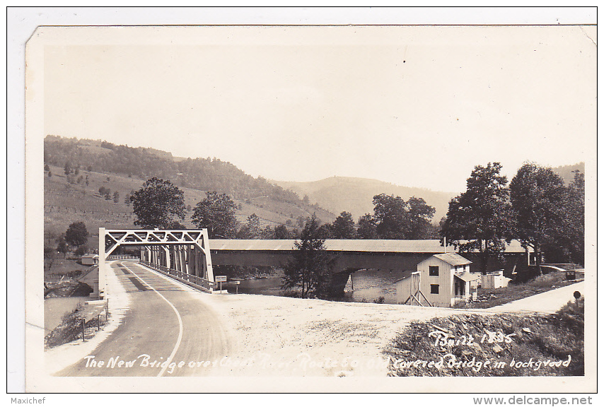 The New Bridge Over Cheet River, Route 50 Oldcovered Bridge In Backgvood - Built 1835 - Circ Date Illisible - Autres & Non Classés