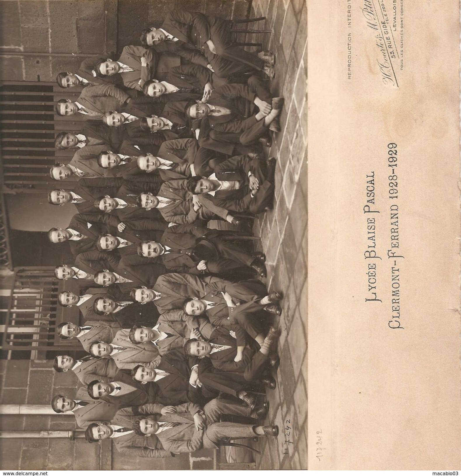 63 Puy De Dôme  : Clermont-Ferrand Photo De Classe Du  Lycée Blaise Pascal   1928 - 1929 - Altri & Non Classificati