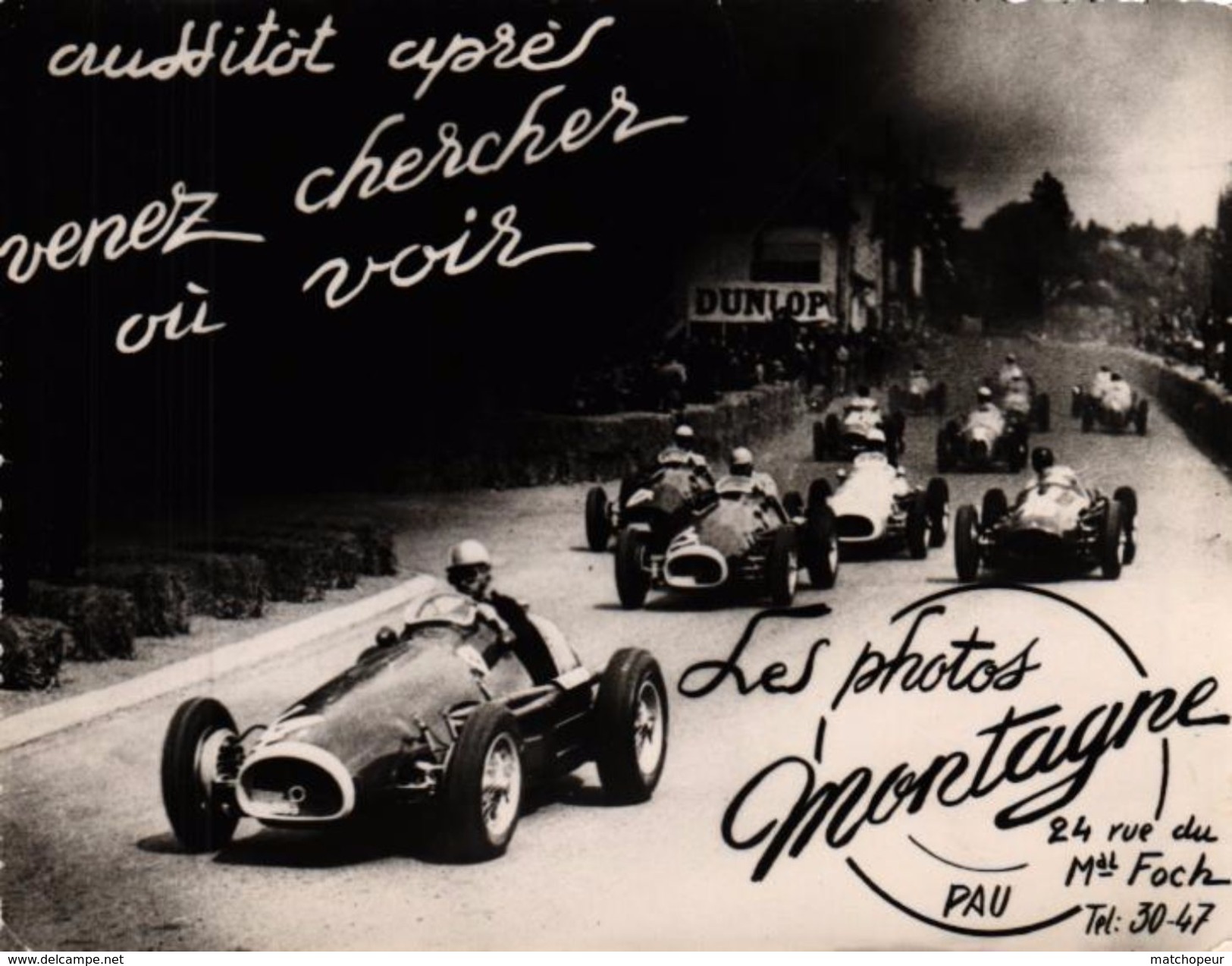 PHOTO ANCIENNE - COURSE AUTOMOBILE - LES PHOTOS MONTAGNE - PAU - AUSSITOT APRES VENEZ CHERCHER OU VOIR - Automobiles