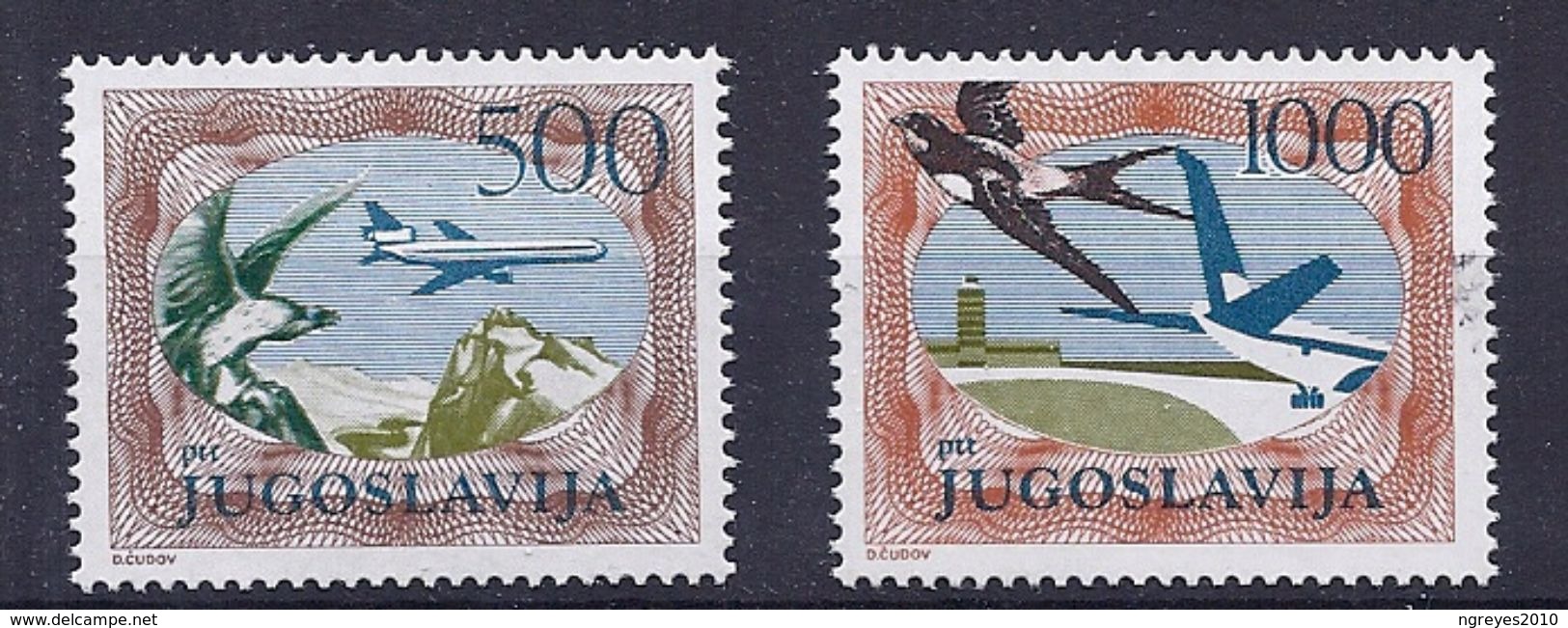 170027656  YUGOSLAVIA  YVERT   AEREO Nº  59a/60a **/MNH  (NO GUM)  D-13 1/2 - Airmail