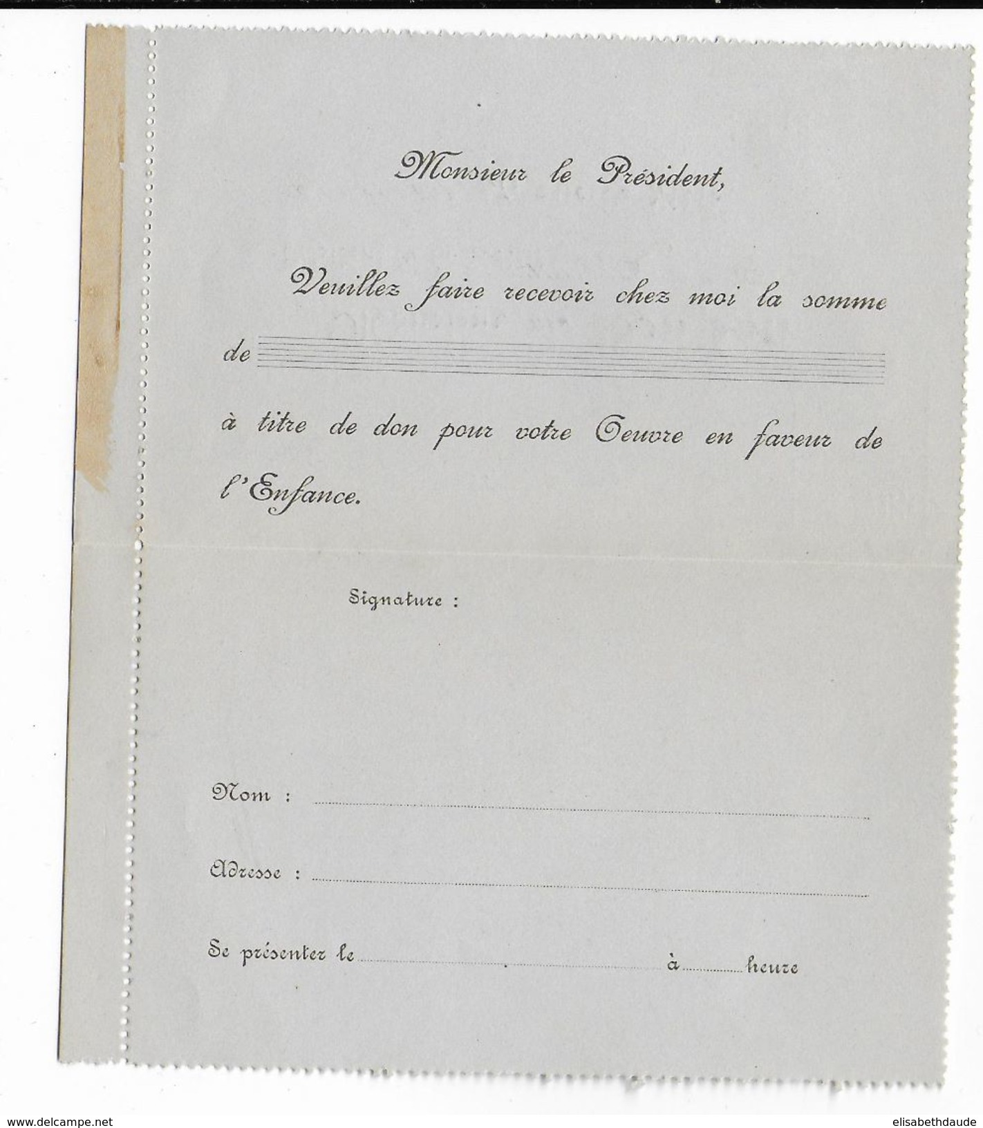1903 - TYPE MOUCHON - CARTE-LETTRE ENTIER TSC RARE De BONJEAN - Cartes-lettres