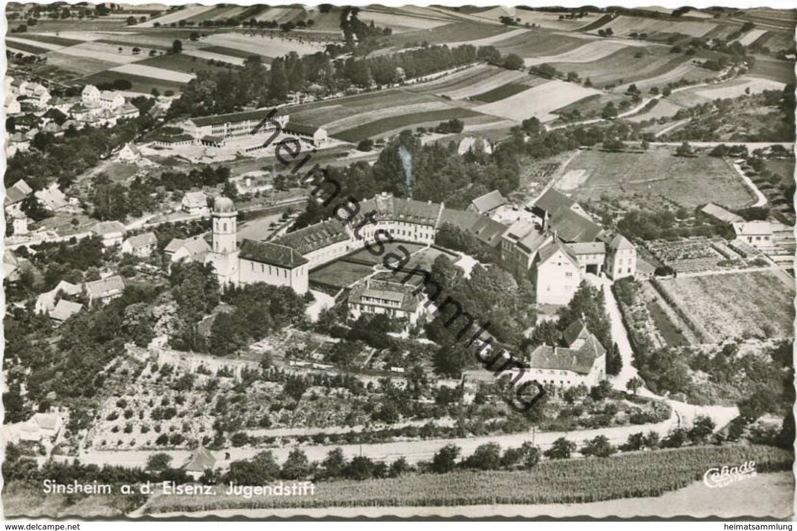 Sinsheim - Jugendstift - Luftaufnahme - Foto-AK - Verlag Cramers Kunstanstalt Dortmund - Sinsheim