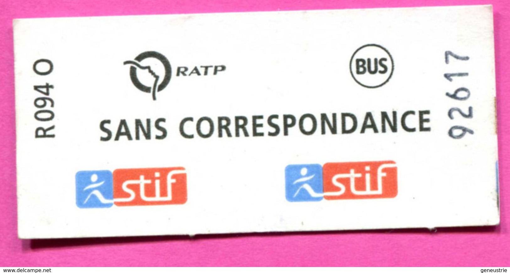 Ticket De Train / Métro - RATP / SNCF (Sans Correspondance) Paris Train Ticket Transportation - Europe