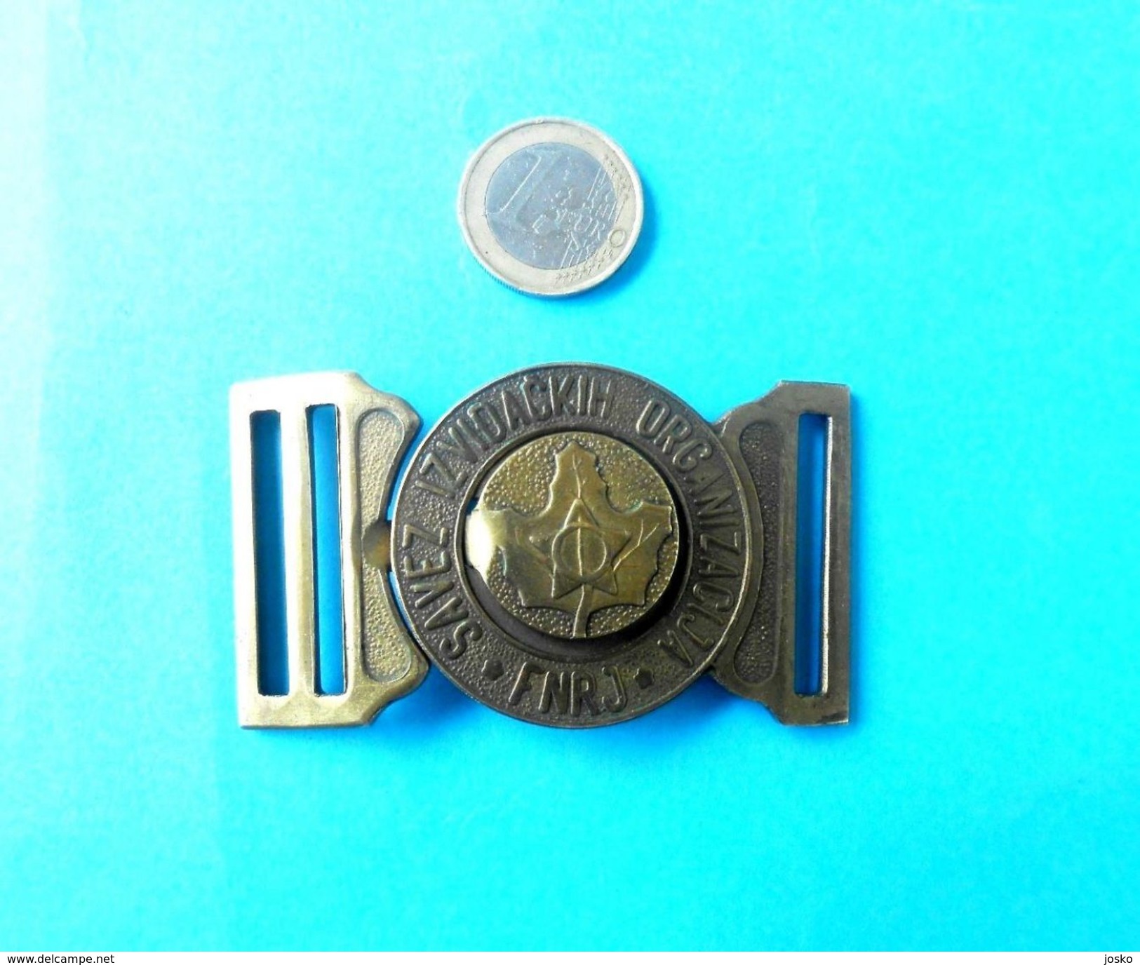 FNRJ ...  YUGOSLAVIA SCOUTS UNION - Old Belt Buckle ** FIRST MODEL AFTER WW2 ** Scouting Scoutisme Boy Scout Boucle - Scouting