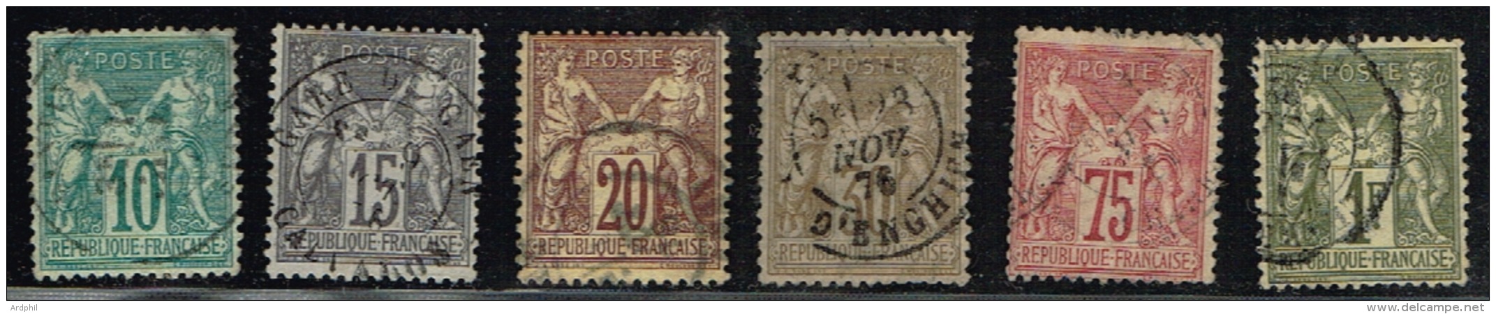 A5D-lot Sage Type I  Tous Sans Défaut - 1876-1878 Sage (Type I)