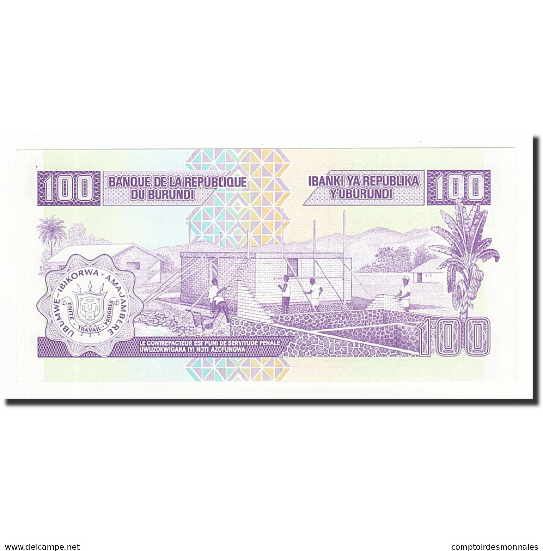 Billet, Burundi, 100 Francs, 1993-10-01, KM:37a, NEUF - Burundi