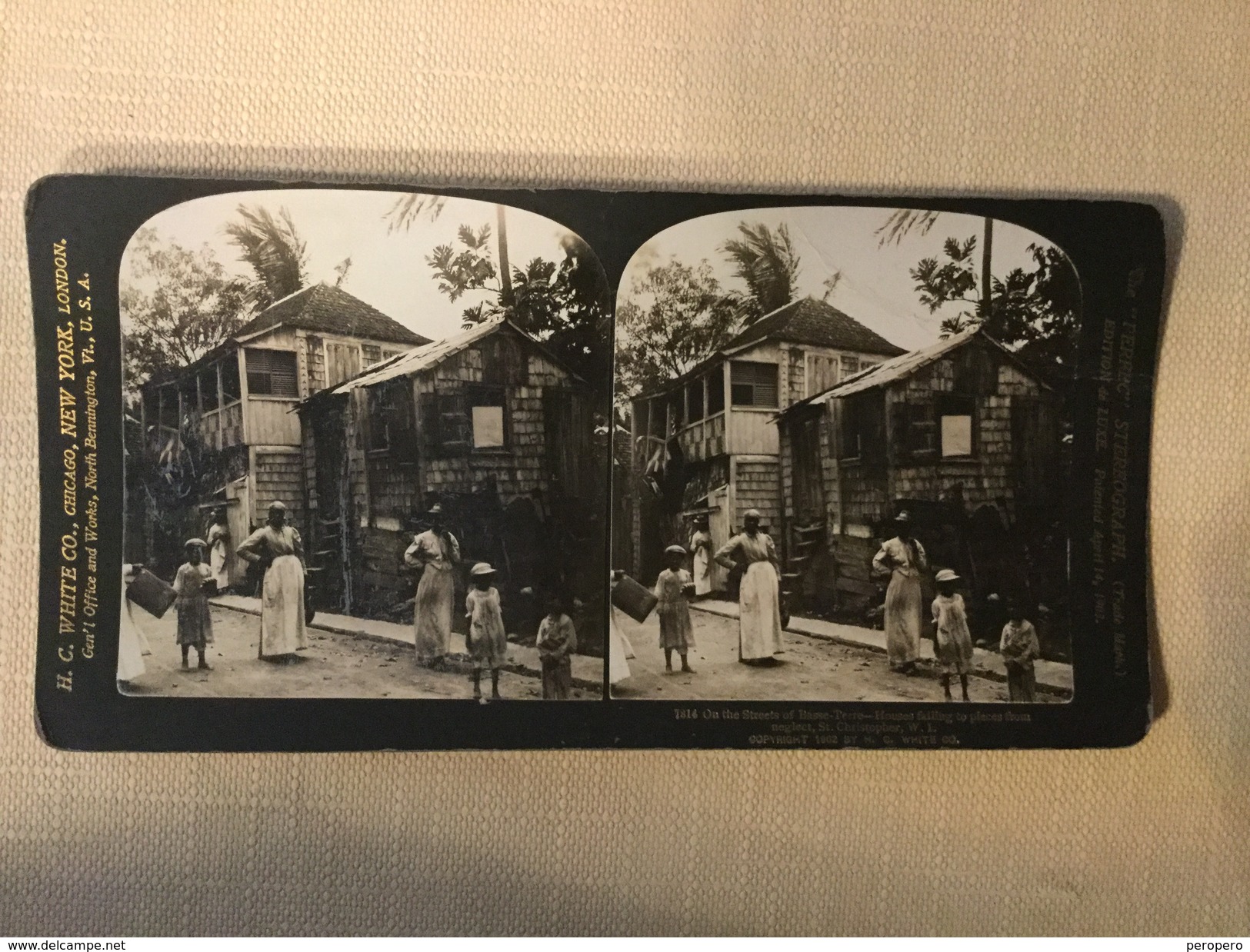 ON THE STREET OF BASSE TERRE HOUSES  ST.  CHRISTOPHER    Photo Stéréoscopique STEREO Stereoview - Stereo-Photographie