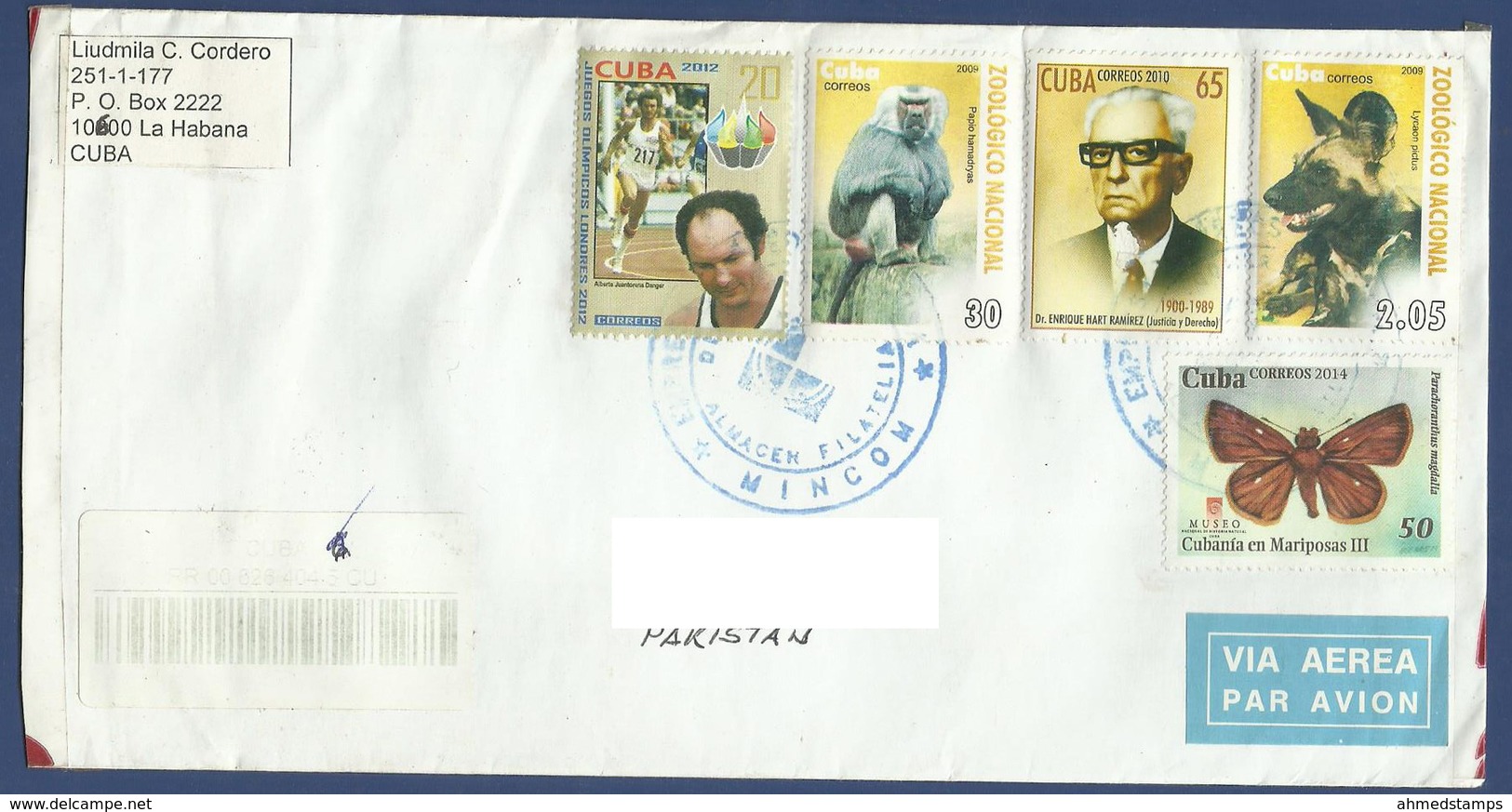 REGISTERED POSTAL USED AIRMAIL COVER TO PAKISTAN - America (Other)