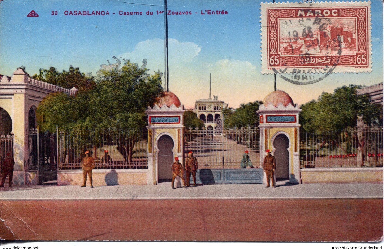 Casablanca - Caserne Du 1er Zouves. L'Entrée 1945 (002122) - Casablanca