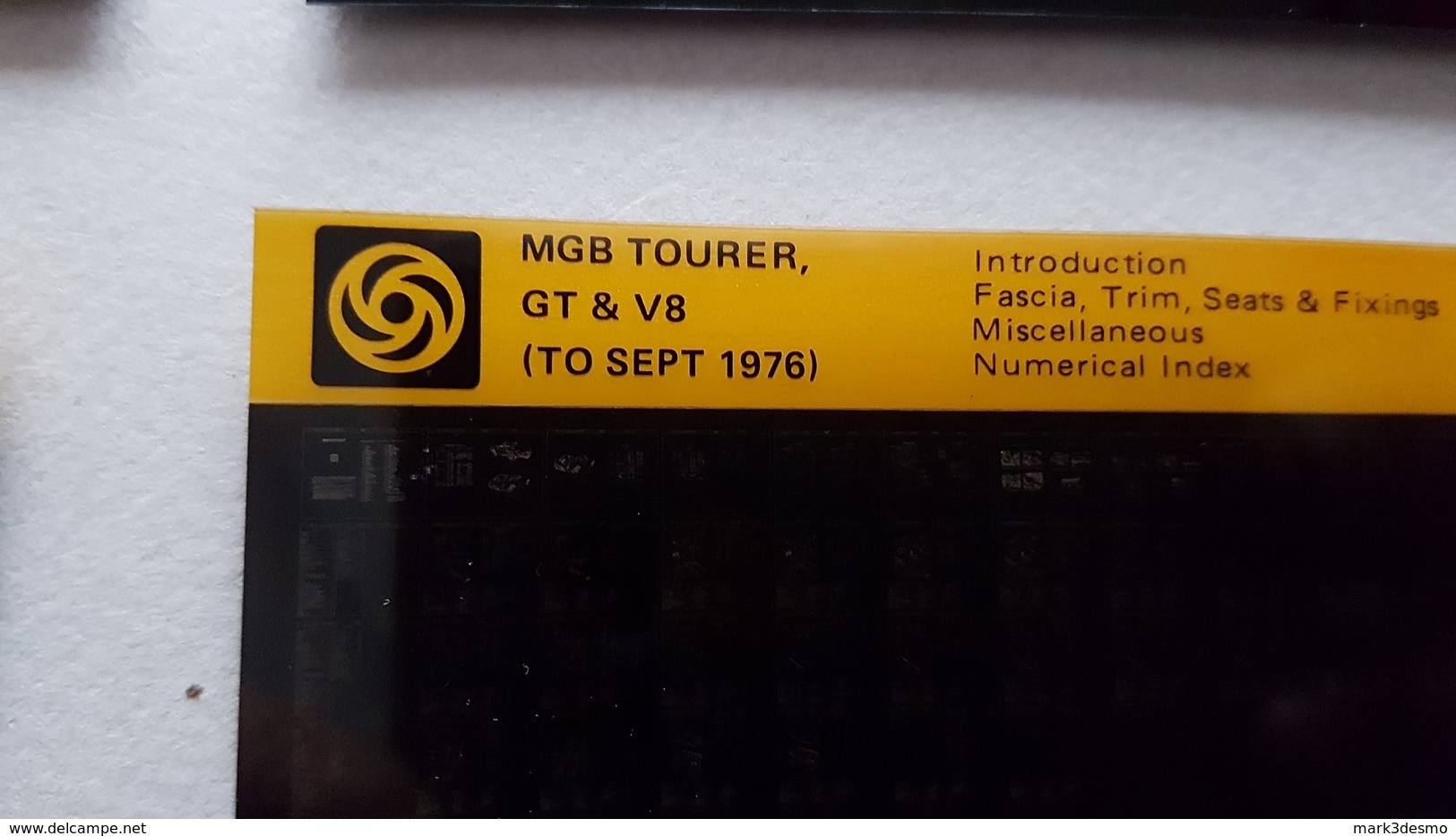 MGB Tourer-GT-V8 1976-79 Microfiches Catalogo Ricambi Originali - Genuine Parts Catalog Microfiches - Moteurs