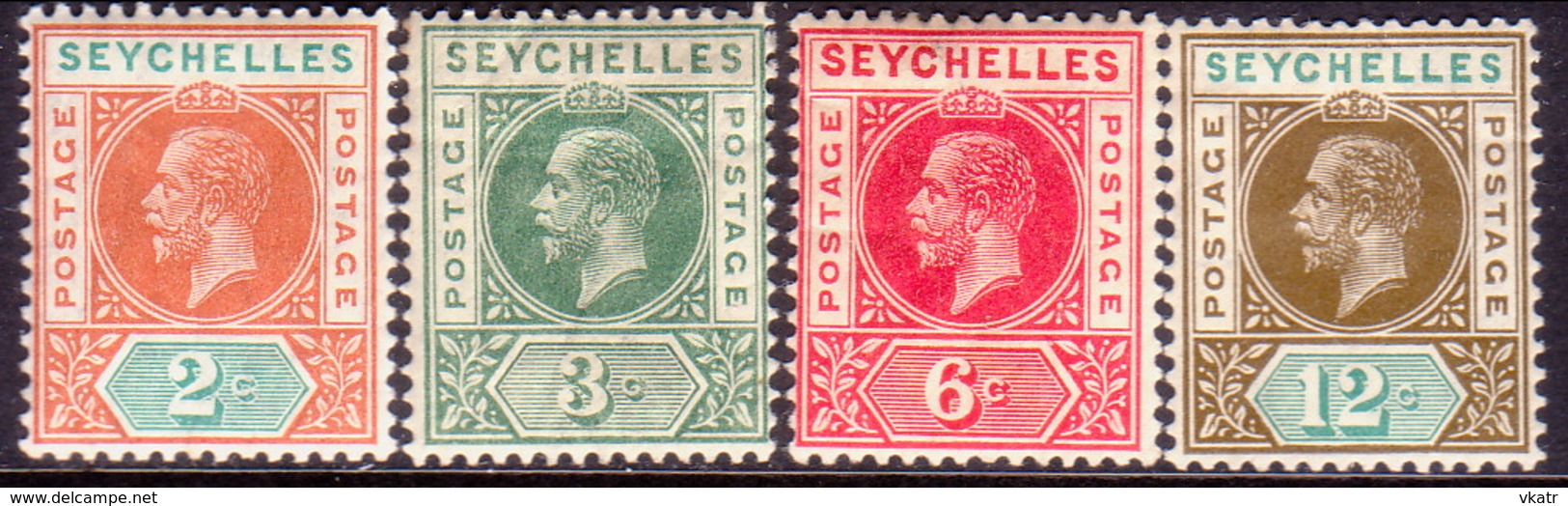 SEYCHELLES 1912-13 SG #71-74 MH First Four Stamps Of The Set - Seychelles (...-1976)