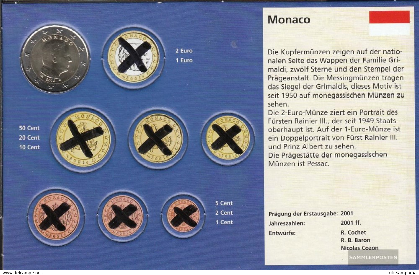 Monaco MON 9 2016 Stgl./unzirkuliert Stgl./unzirkuliert 2016 Kursmünze 2 Euro - Monaco