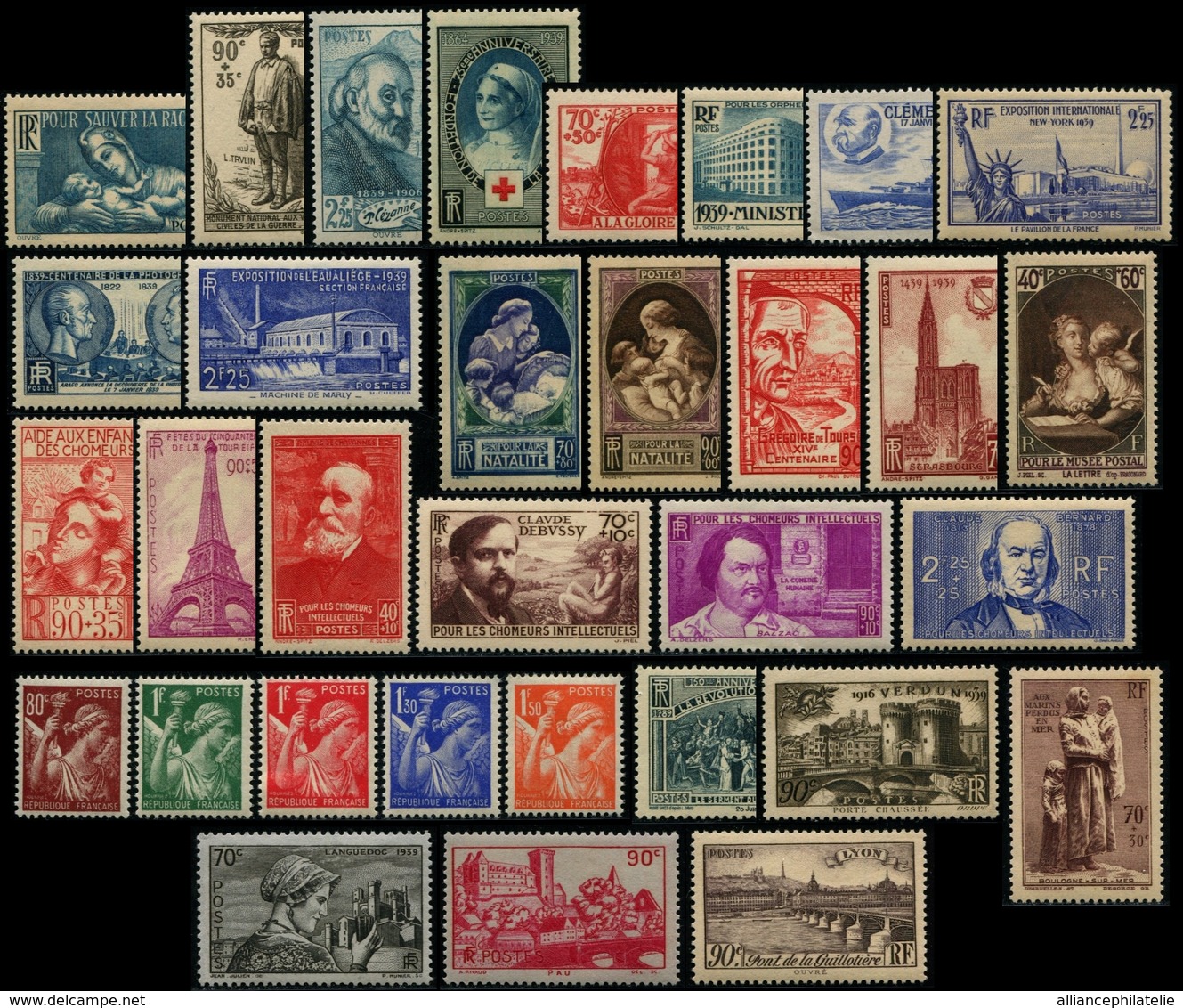 Lot N°7223 France Année Complète 1939 Neuf ** LUXE - ....-1939