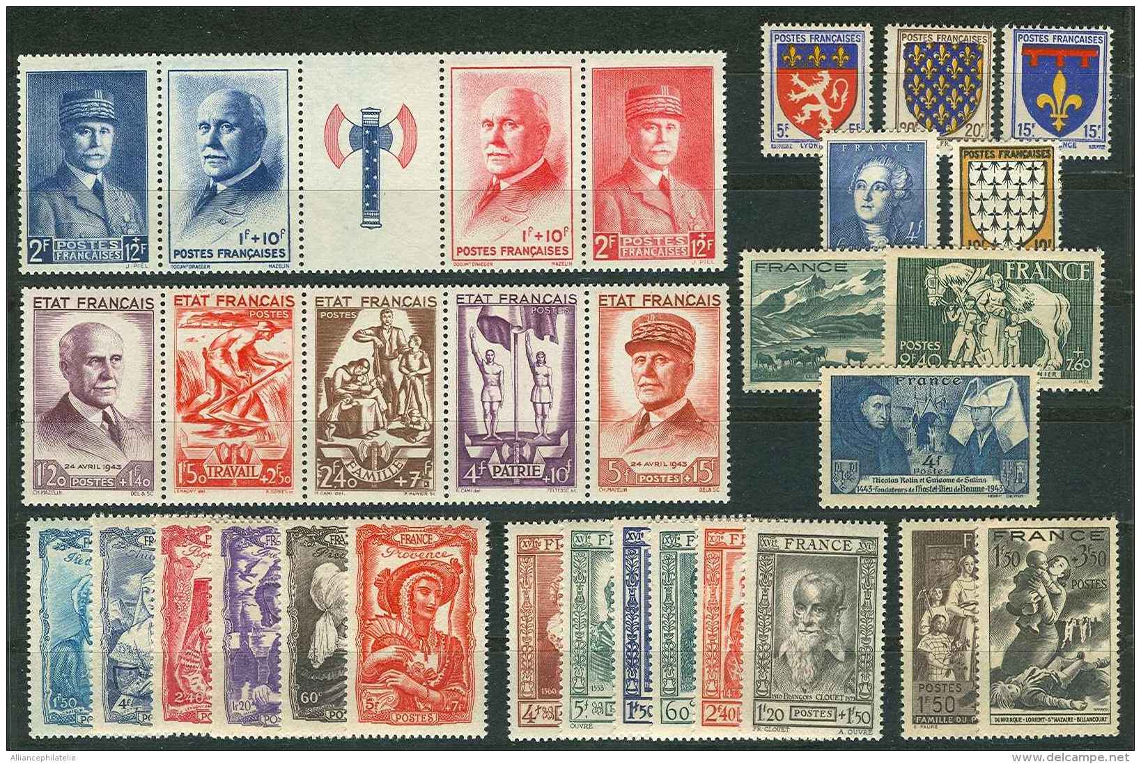 Lot N°7227 France Année Complète 1943 Neuf ** LUXE - 1940-1949