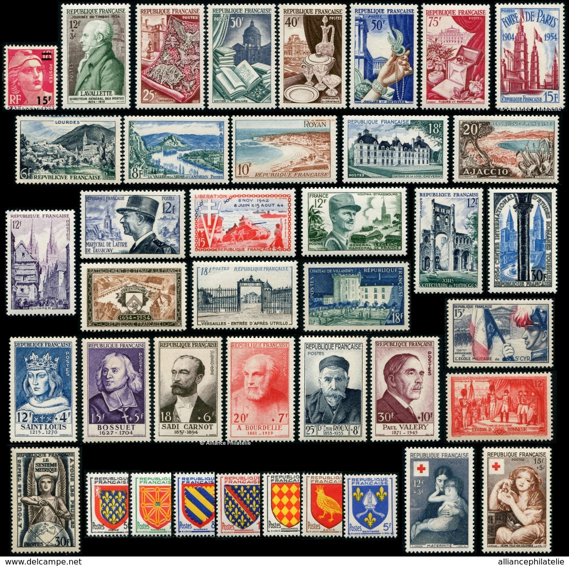 Lot N°7238 France Année Complète 1954 Neuf ** LUXE - 1950-1959