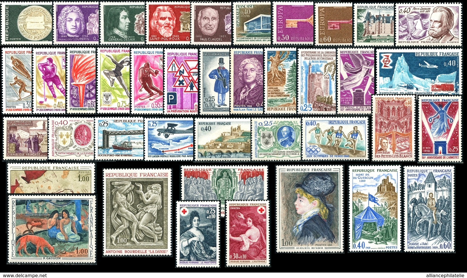 Lot N°7252 France Année Complète 1968 Neuf ** LUXE - 1960-1969
