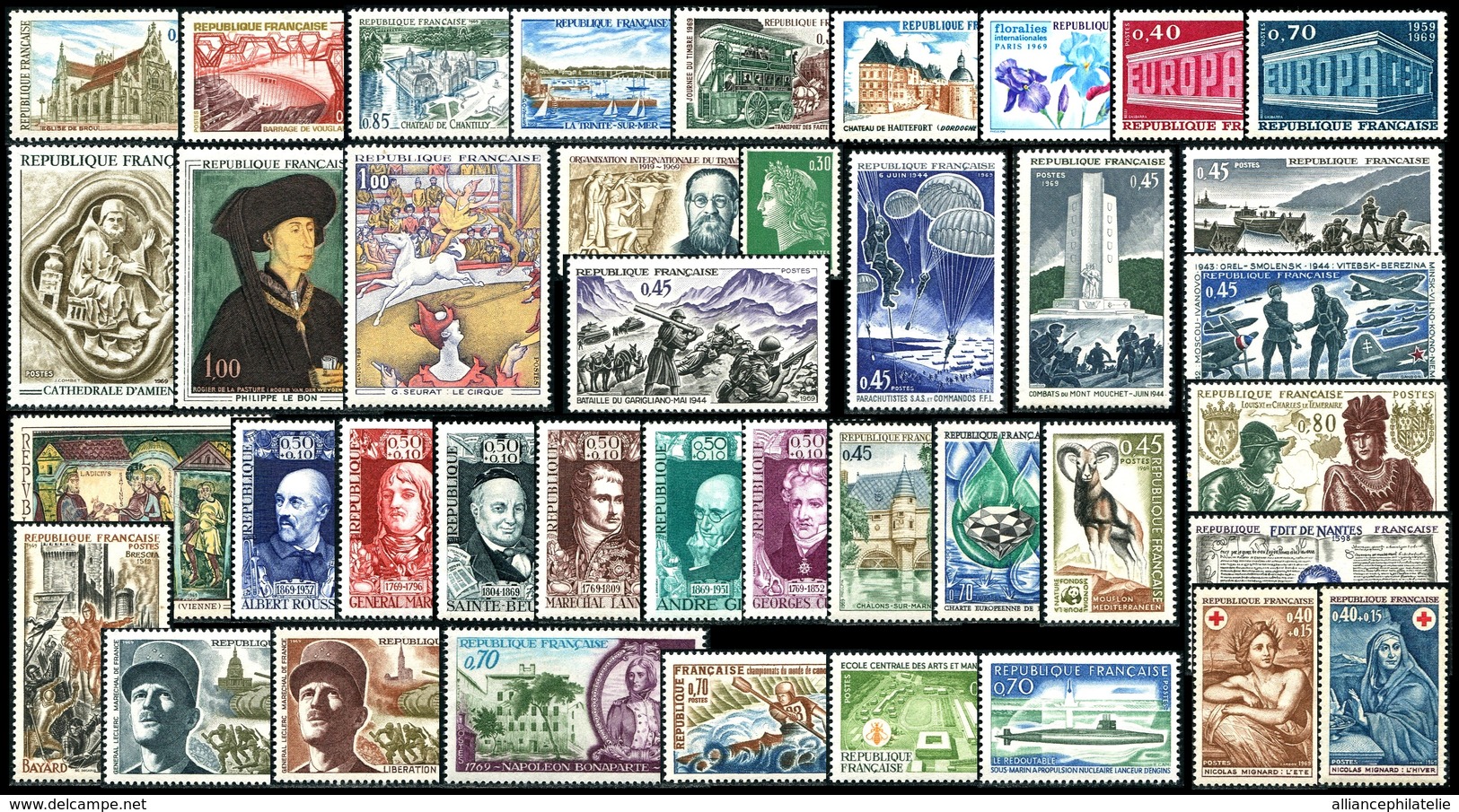 Lot N°7253 France Année Complète 1969 Neuf ** LUXE - 1960-1969