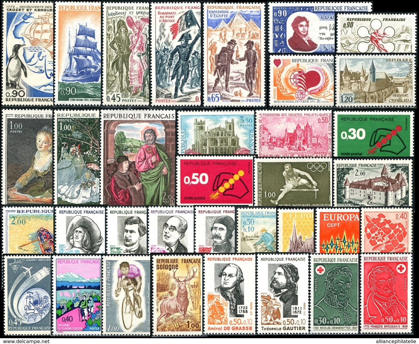 Lot N°7256 France Année Complète 1972 Neuf ** LUXE - 1970-1979