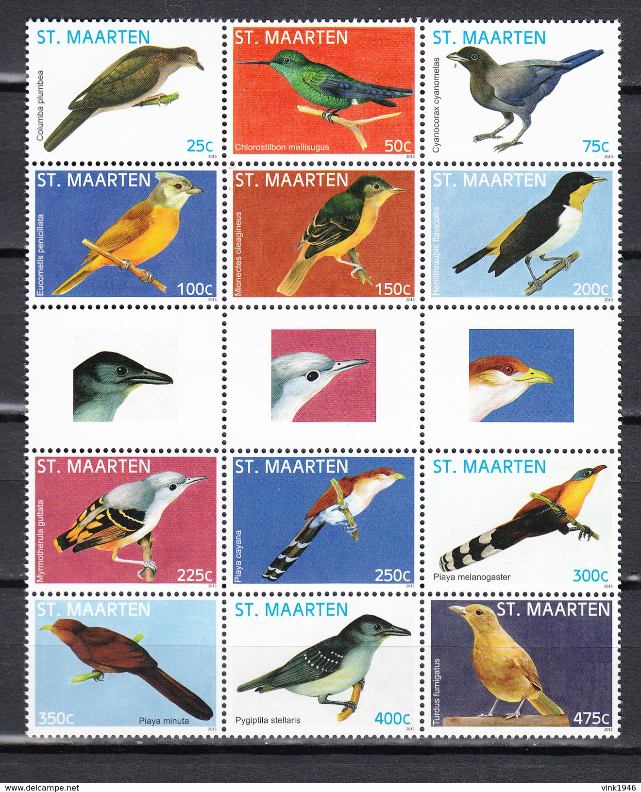 St Maarten 2013,12V In Sheet,birds,vogels,vögel,oiseaux,pajaros,uccelli,aves,MNH/Postfris(L3281) - Autres & Non Classés