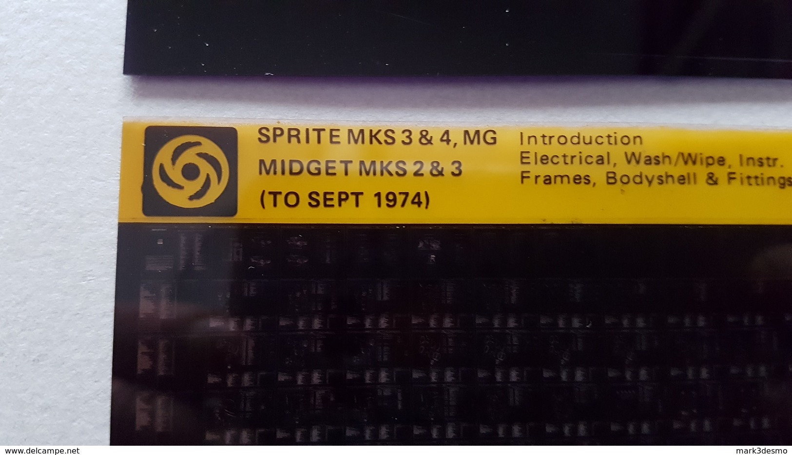 MG Sprite MKS 3&4 - Midget MKS 2&3 1974-79 Microfiches Catalogo Ricambi Originali - Genuine Parts Catalog Microfiches - Cars