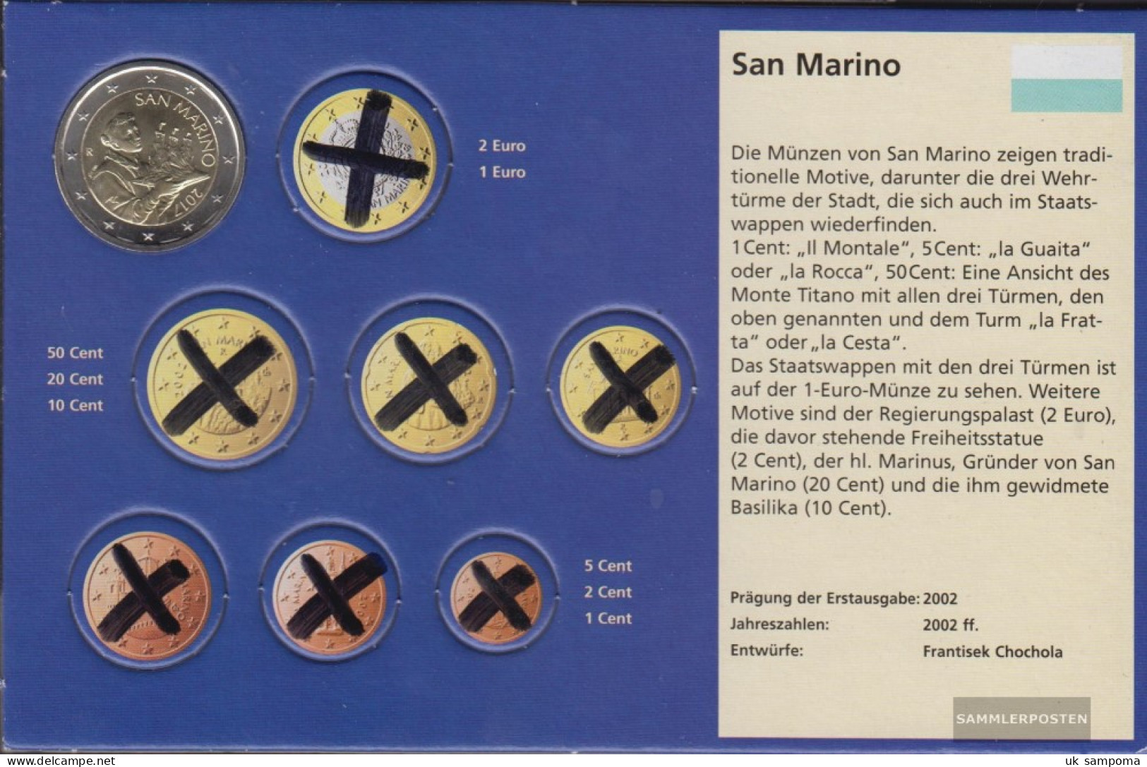 San Marino SMA 9 2017 Stgl./unzirkuliert Stgl./unzirkuliert 2017 Kursmünze 2 Euro - San Marino