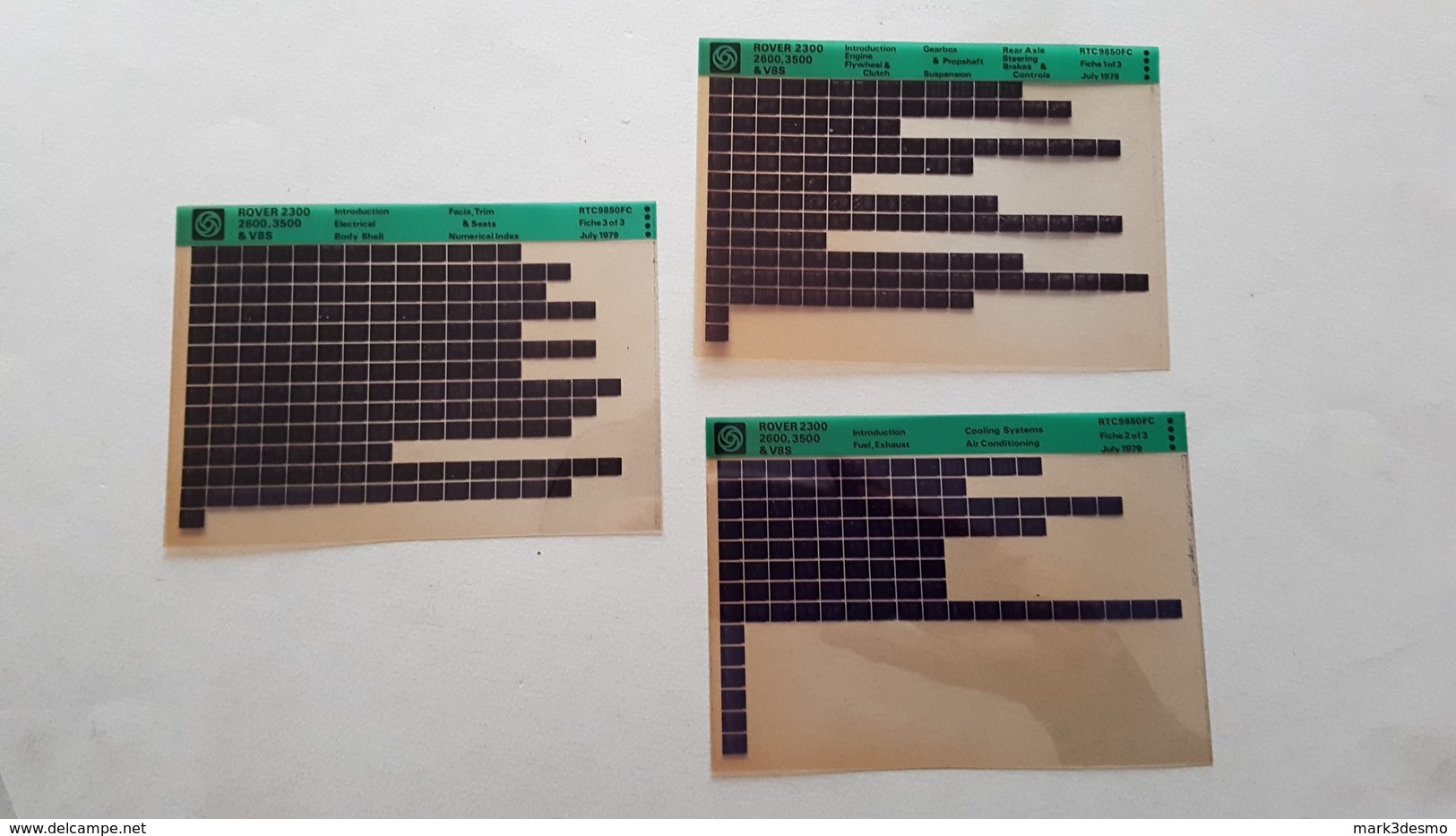 Rover 2.300 2.600 3.500 & V8S 1979 Microfiches Catalogo Ricambi Originali - Genuine Parts Catalog Microfiches - Automobili