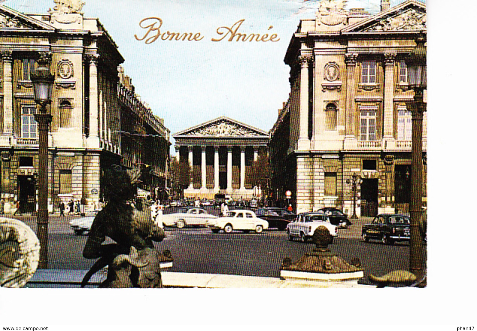 BONNE ANNEE, Palais Bourbon, Place De  La Concorde, Rue Royale, Renault Dauphine, Simca P60, Peugeot 403, Ed. EduG 1950 - Nouvel An