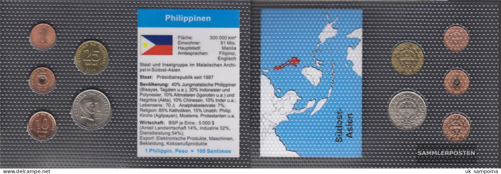 Philippines Stgl./unzirkuliert Kursmünzen Stgl./unzirkuliert 1995-2000 1 Sentimo Until 1 Peso - Filippijnen
