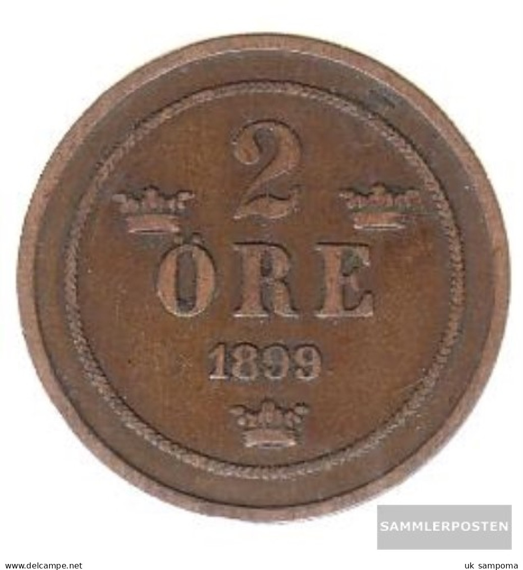 Sweden Km-number. : 746 1899 Very Fine Bronze Very Fine 1899 2 Öre Gekröntes Monogram - Sweden