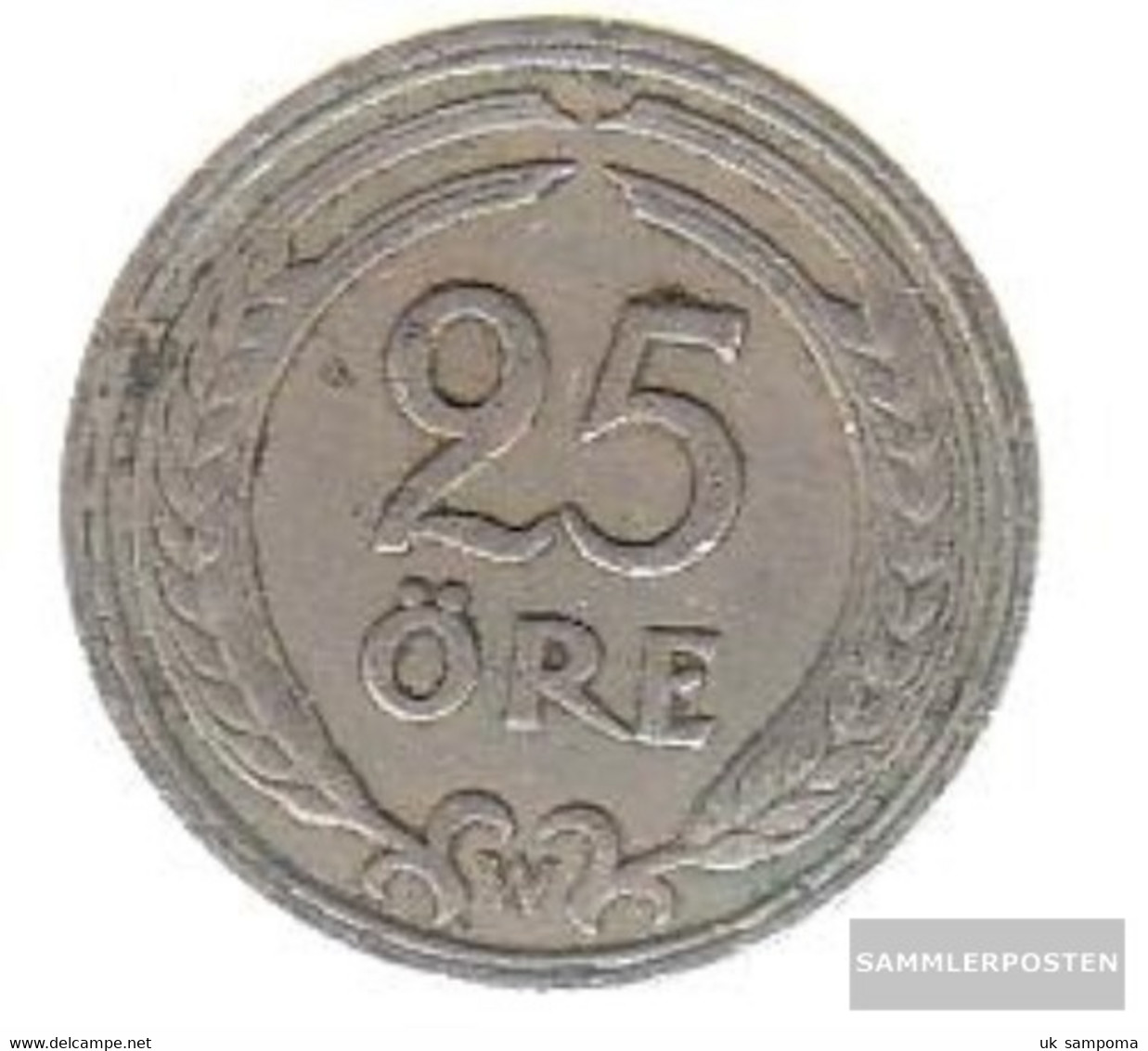 Sweden Km-number. : 798 1940 Very Fine Nickel-Bronze Very Fine 1940 25 Öre Gekröntes Monogram - Sweden