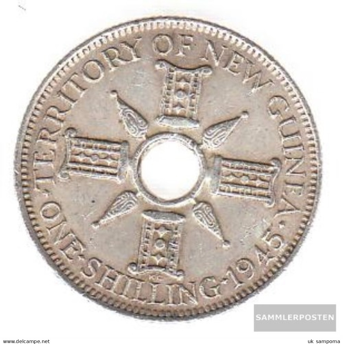 Guinea Km-number. : 8 1938 Extremely Fine Silver Extremely Fine 1938 1 Shilling Scepter - Papua New Guinea