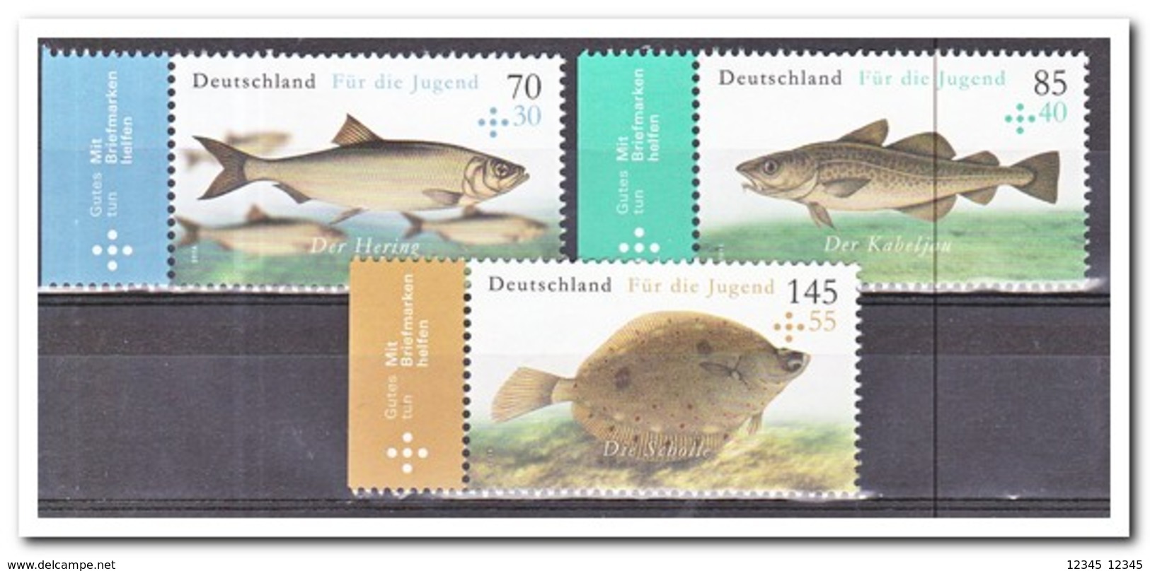 Duitsland 2016, Postfris MNH, MI 3255-57, Fish - Ungebraucht