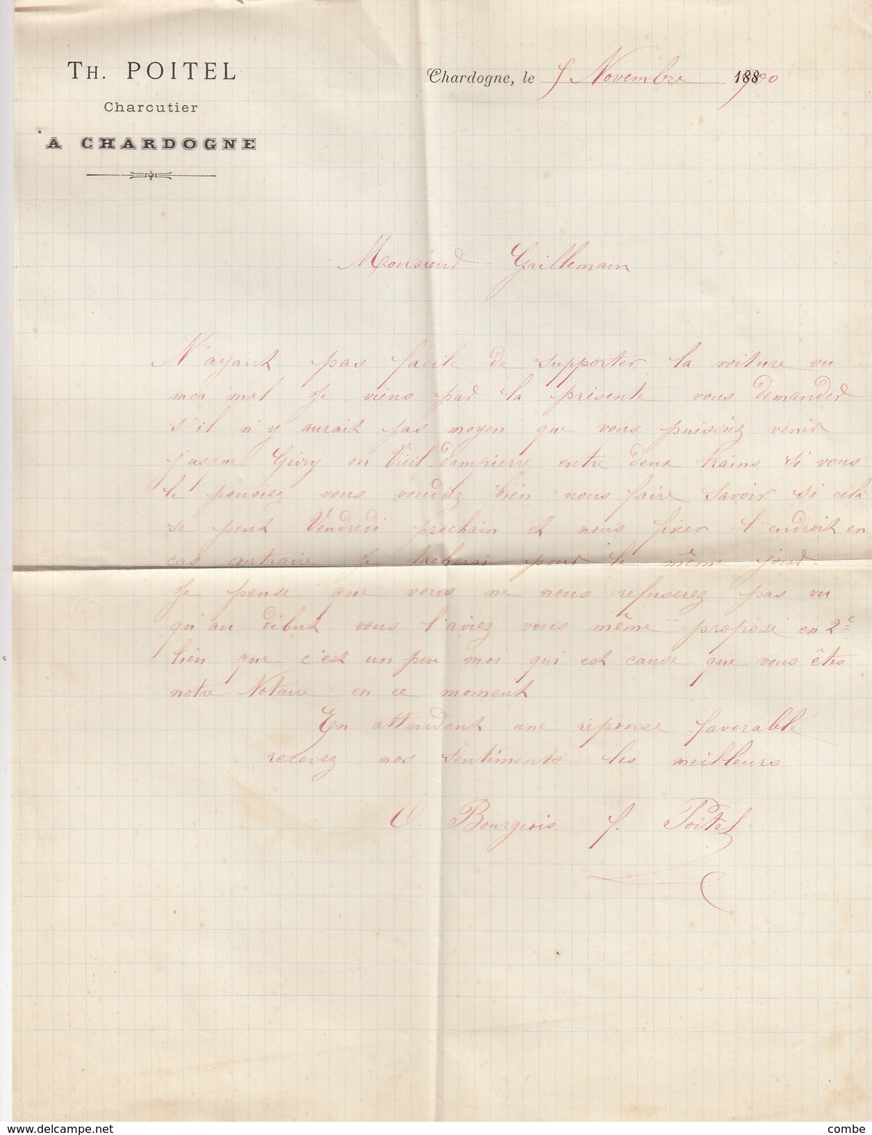 LETTRE TAXEE. MEUSE CHARDOGNE PAR CONDE EN BARROIS.  TAXE 30c DUVAL GIVRY EN ARGONNE MARNE /  2139 - 1859-1959 Lettres & Documents