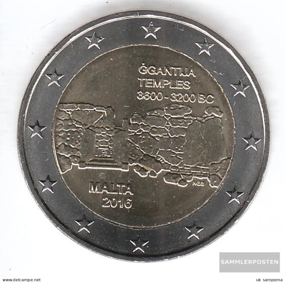 Malta 2016 Stgl./unzirkuliert Reprint: 410.000 Stgl./unzirkuliert 2016 2 Euro Temple Of Ggantija - Malte