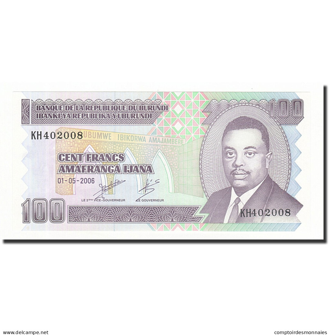 Billet, Burundi, 100 Francs, 2006-05-01, KM:37e, NEUF - Burundi