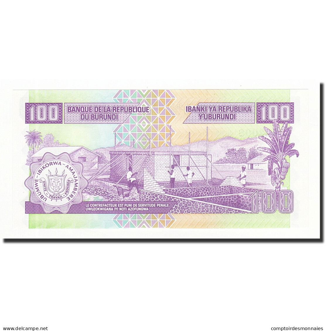 Billet, Burundi, 100 Francs, 2006-05-01, KM:37e, NEUF - Burundi