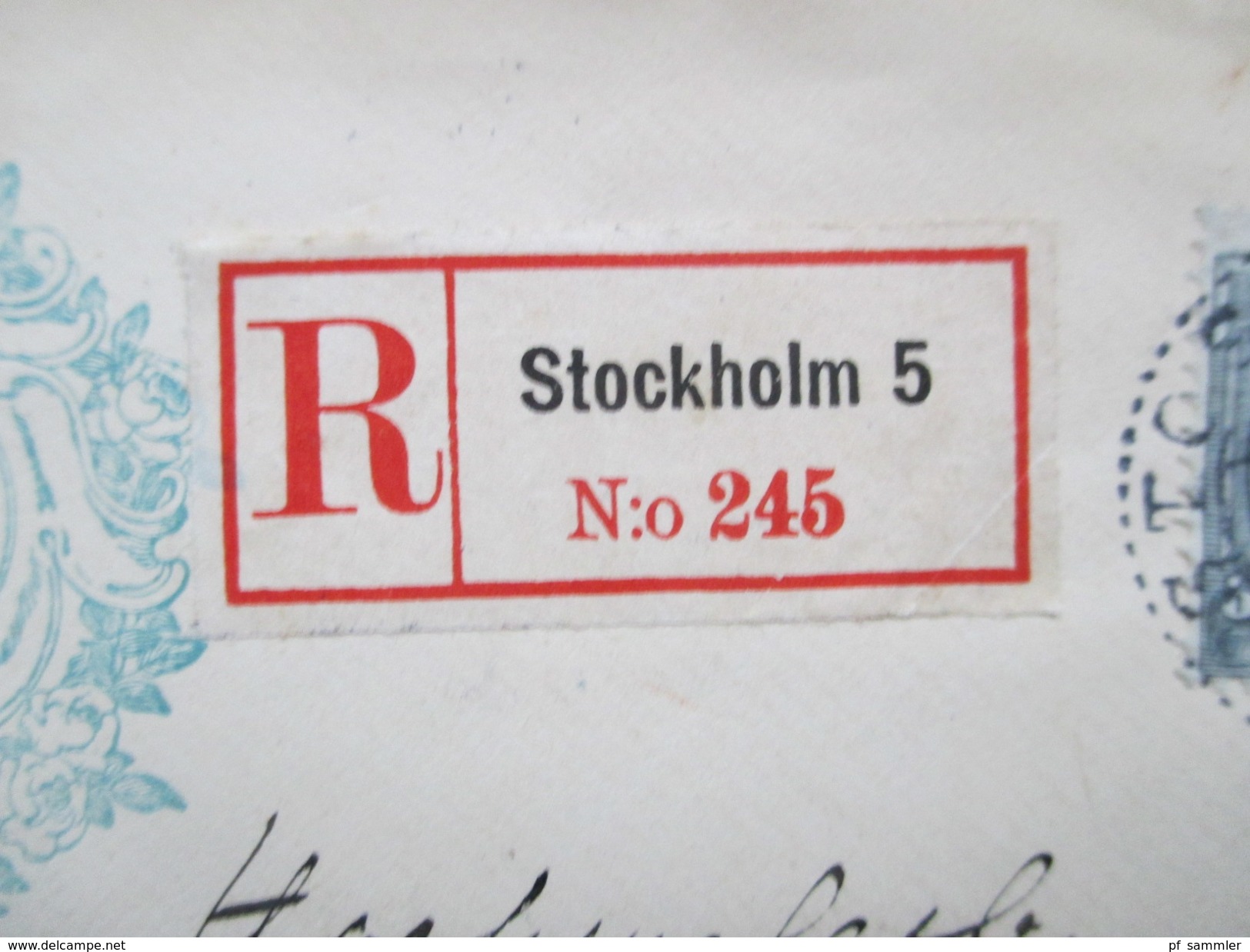 Schweden 1903 Nr. 47/48 MiF Nach Deutschland.  Hotellogo. Grandhotel Stockholm. Mit Siegel! R-Brief Stockholm 5 No 245 - Storia Postale