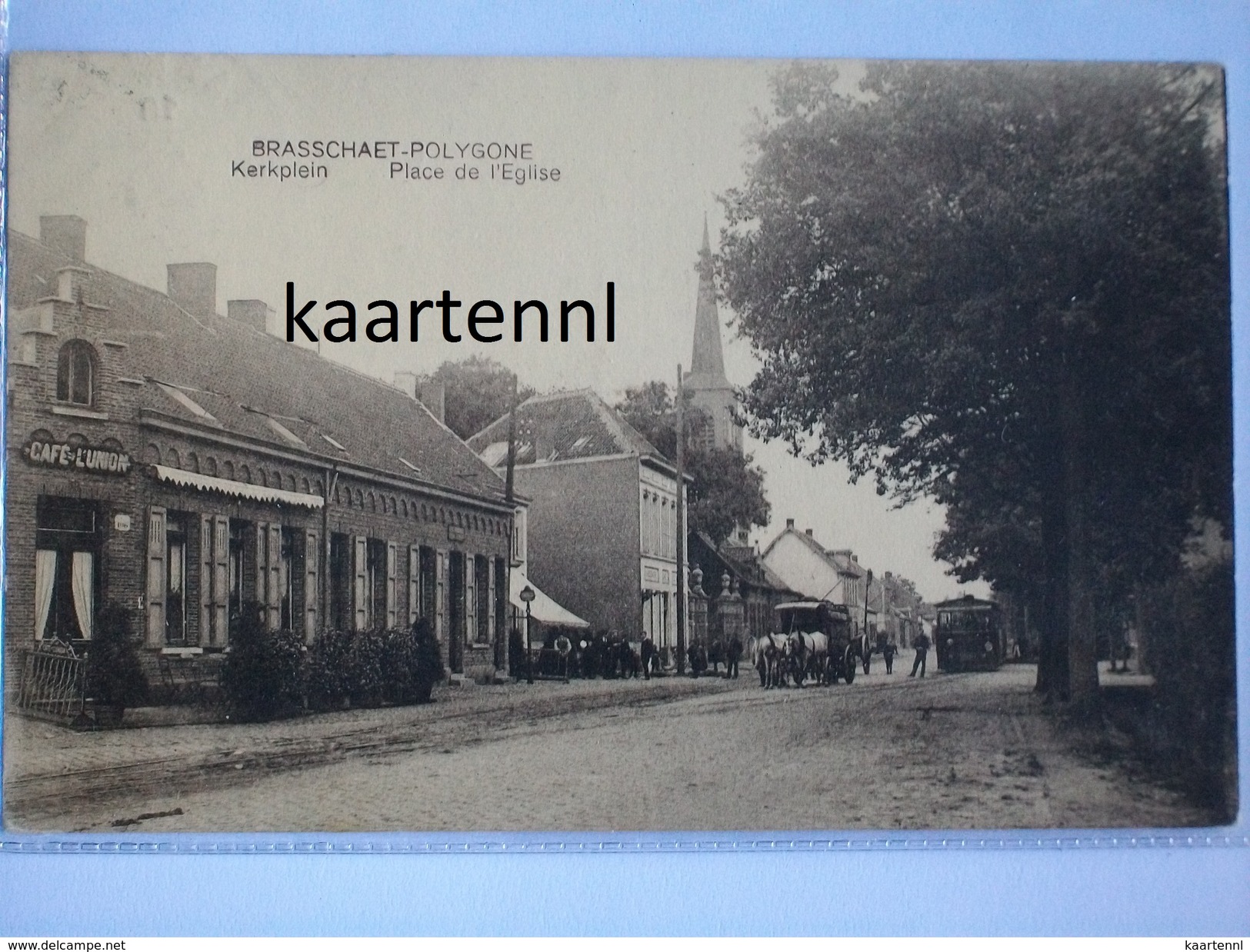 BRASSCHAAT Kerkplein TRAM-PAARD EN WAGEN - Autres & Non Classés