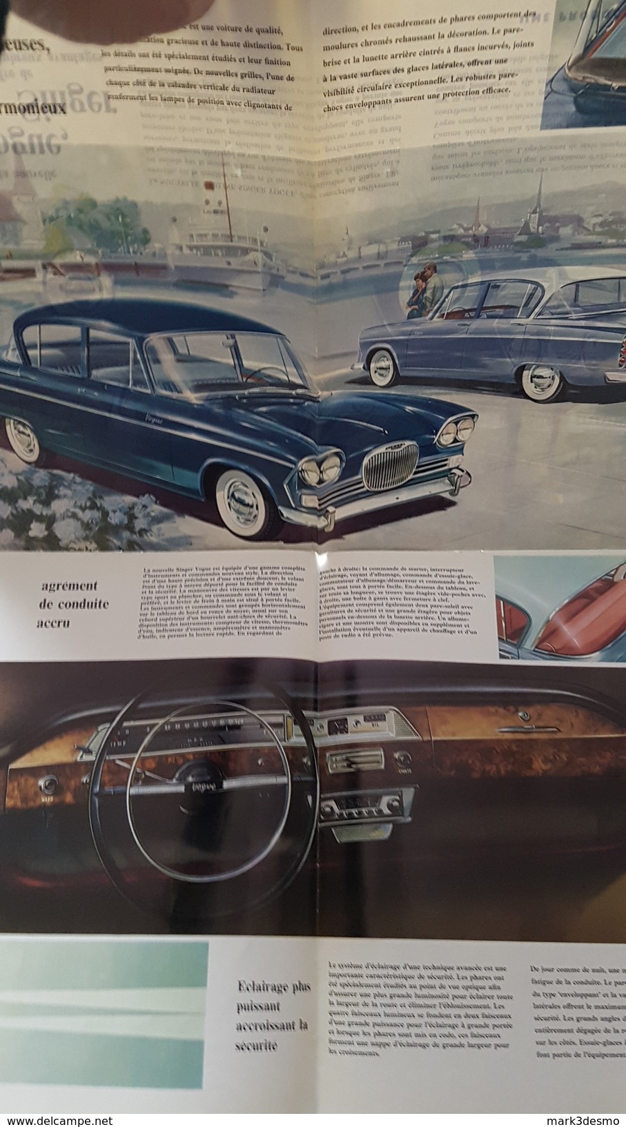 Singer Vogue 1600 1961 Depliant Originale Auto - Genuine Car Brochure - Motori