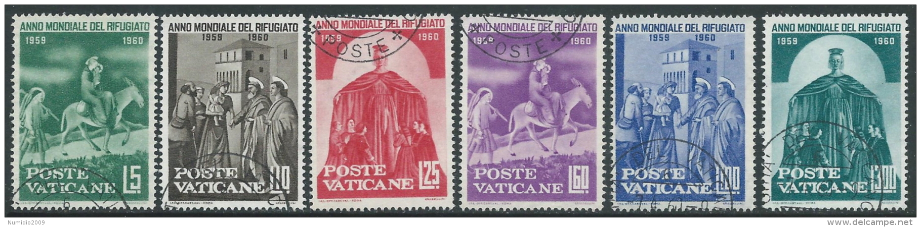 1960 VATICANO USATO ANNO MONDIALE DEL RIFUGIATO - X16-5 - Oblitérés