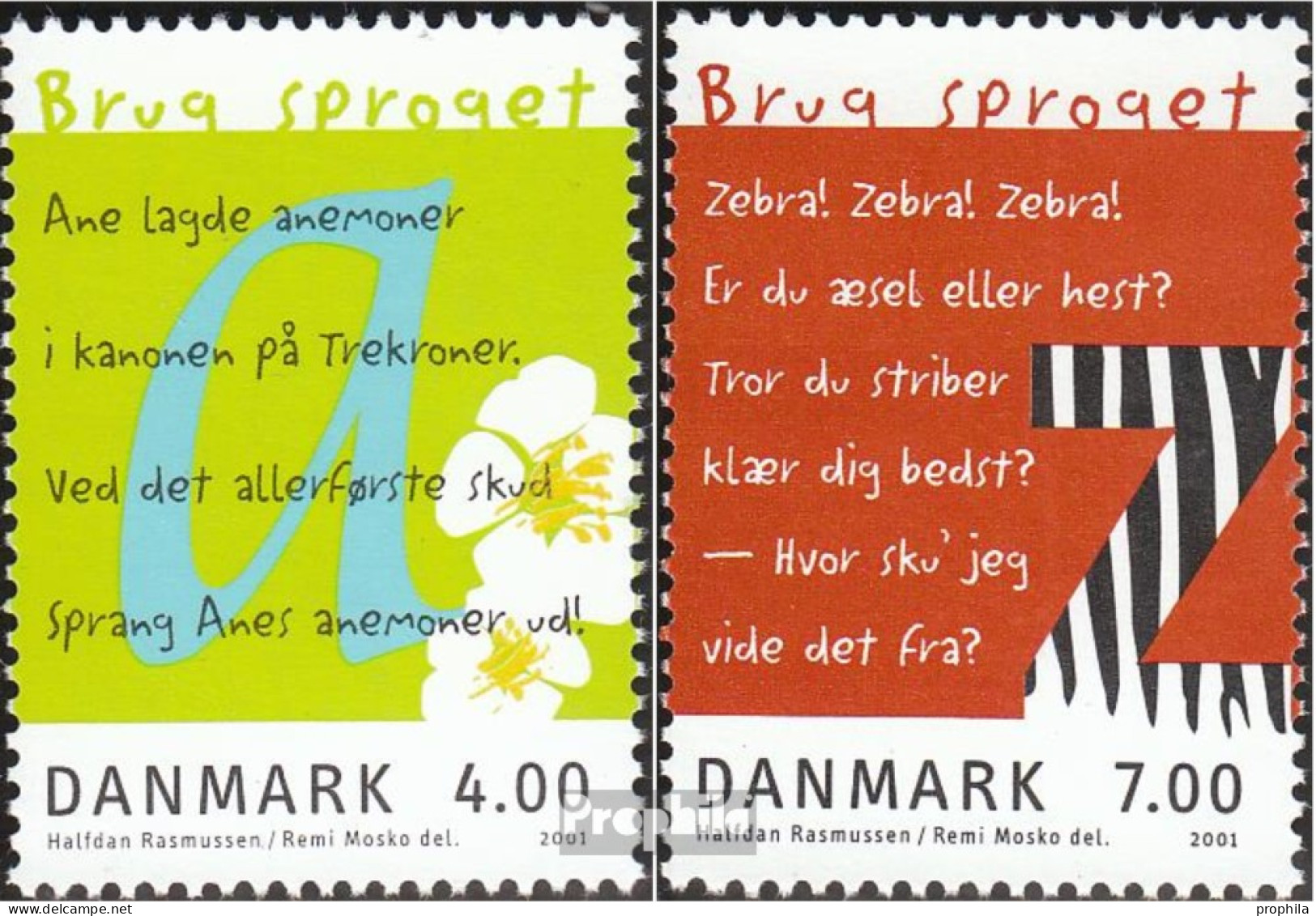 Dänemark 1271-1272 (kompl.Ausg.) Postfrisch 2001 Jahr Der Sprachen - Neufs
