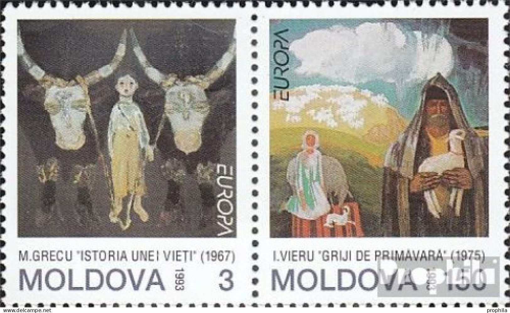 Moldawien 94-95 Paar (kompl.Ausg.) Postfrisch 1993 Kunst - Moldavie